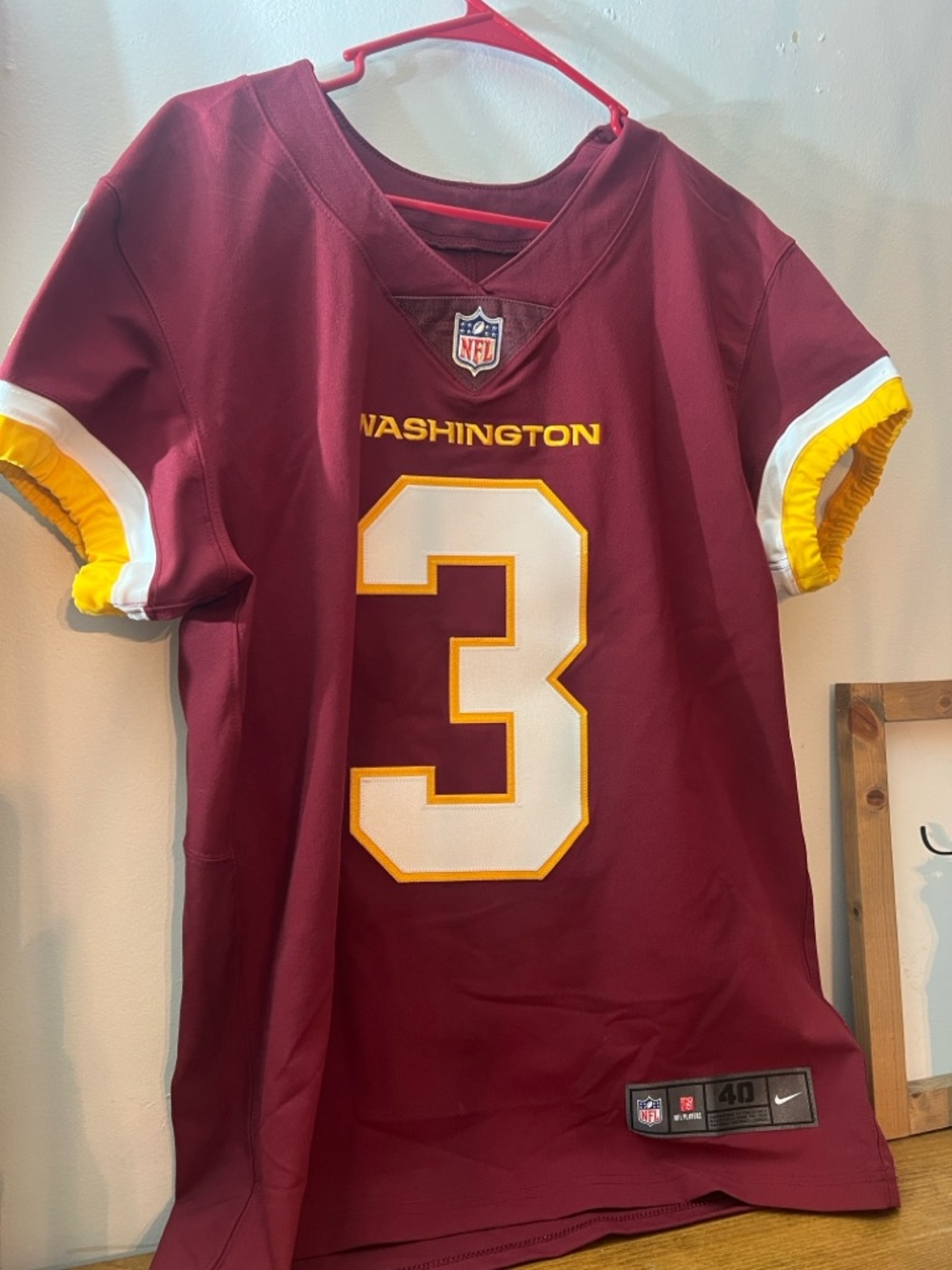 Nike NFL Burgundy #3 Caesar  Washington Football Jersey